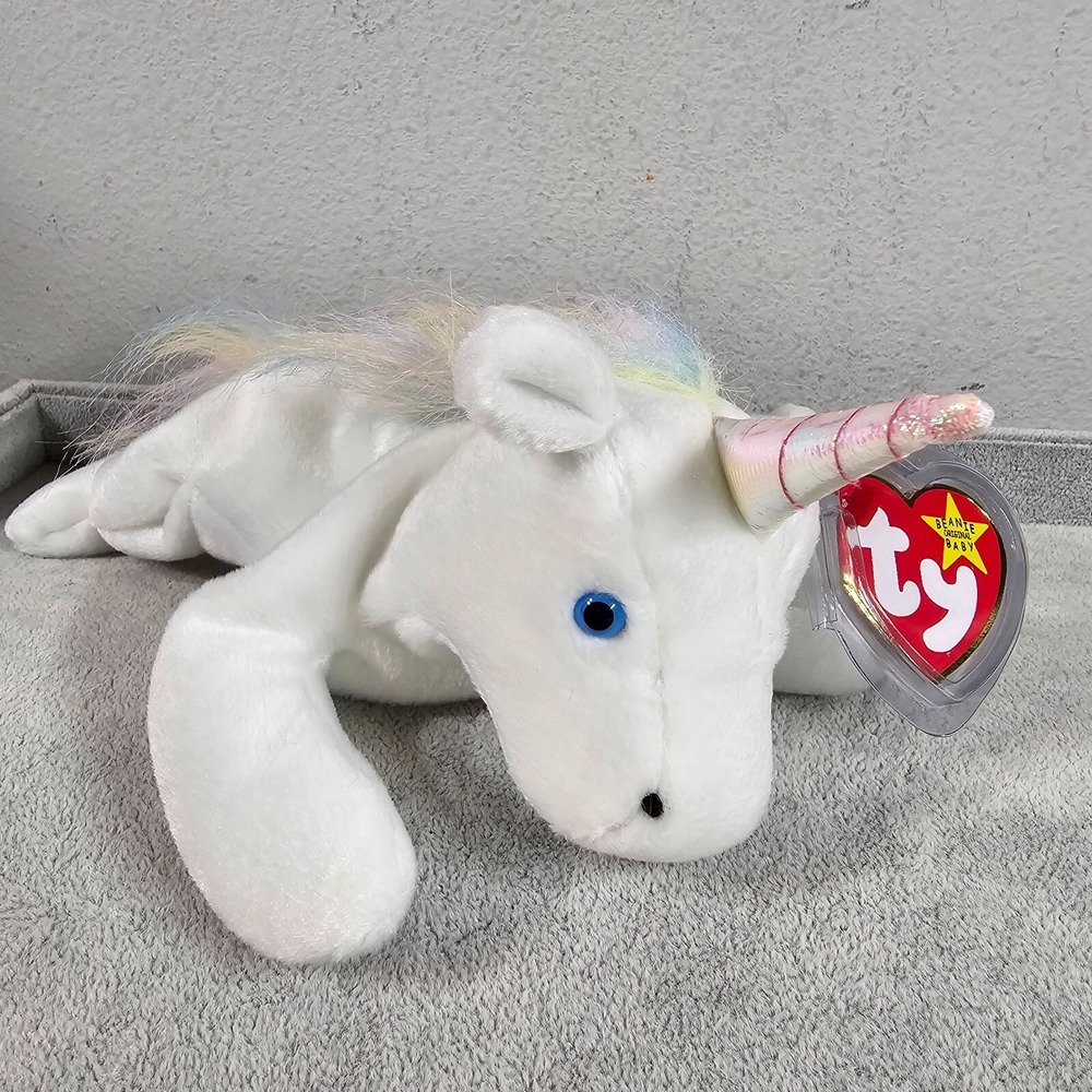 TY Beanie Baby Mystic Unicorn Iridescent Horn Rainbow Fine Mane 1993‎ 5th Gen